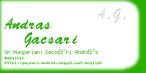 andras gacsari business card